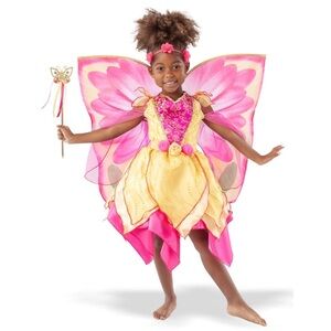 Enchanting Pink and Yellow Fairy Dress for Kids
